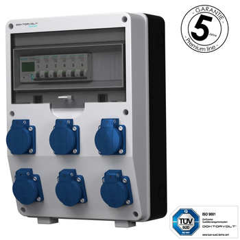 Rozdzielnica budowlana z licznikiem 1F Siemens pTD-S 6x230V gniazda Menneks Schuko Doktorvolt DV-4814-D