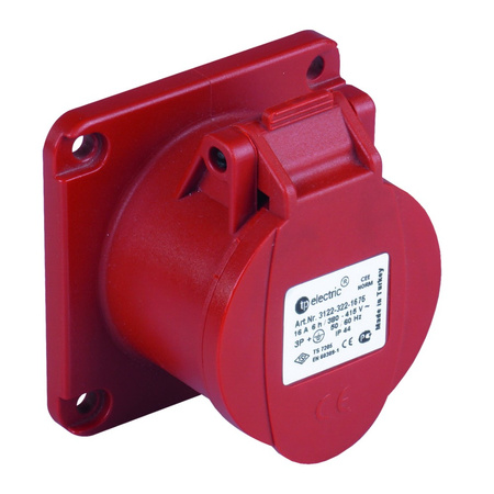 Gniazdo tablicowe proste CEE 400V 16A/4P 75x75 mm 3122-322-1675