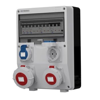 Rozdzielnica budowlana TD-S/FI 32A 16A 2x230V IP65 Schuko Doktorvolt DV-2855-D