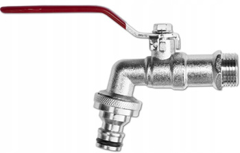 Kran kulowy mosiężny 3/4" GZ 1" z nyplem do szybkozłącza Bradas GKK0434