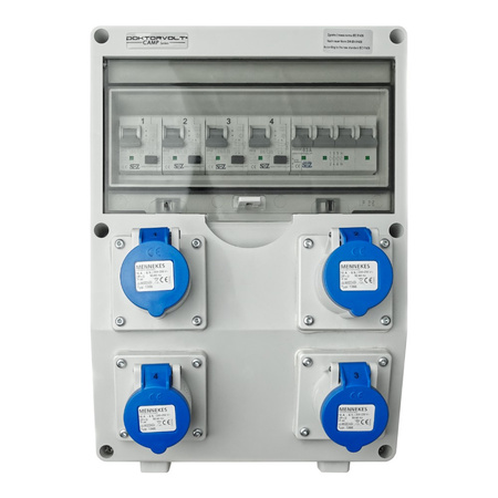 Rozdzielnica budowlana kempingowa TD-S/FI 4x230 gniazda Mennekes DV-7921