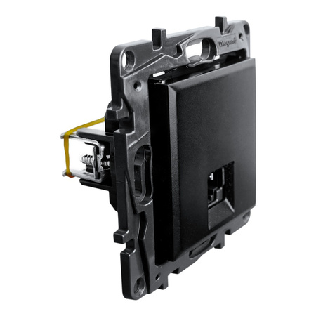 Gniazdo komputerowe pojedyncze RJ45 6A STP czarne Niloe Step 863569