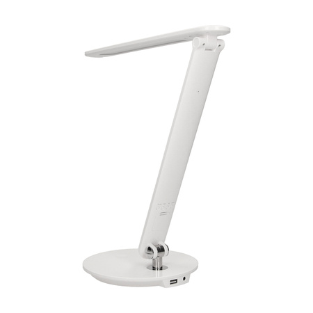 CRYSTAL LED 6.5W. Lampka biurkowa z budzikiem. czujnikiem ruchu i ładowarką USB. 500lm. 4000K. biała OR-LB-1522