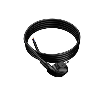Przewód przyłączeniowy 4m z wtyczką kątową Uni-Schuko 250V 16A 3x1,5 mm² OMY PP-50 czarny W-97184