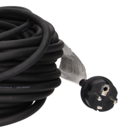 Przedłużacz warsztatowy bryzgoszczelny kabel olejoodporny 230VAC/16A 20 m Schuko OR-AE-13169(GS)/20M
