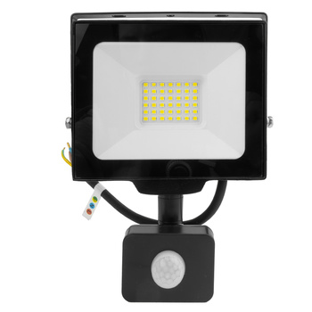Naświetlacz LED 30W z czujnikiem ruchu czarny IP65 oświetlenie zewnętrzne 3000lm GT-GCR30W-64
