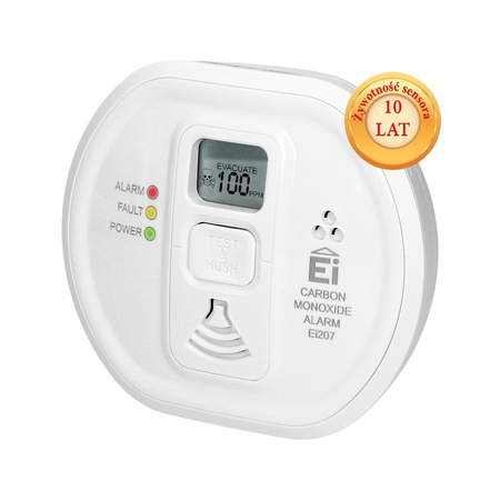 Czujnik tlenku węgla (czadu) z wyświetlaczem Ei EI207D