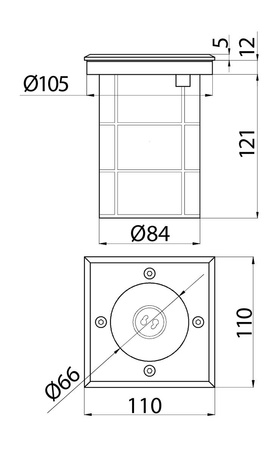 Oprawa najazdowa GU10 max. 50W kwadrat IP67 ALFA-K GTV ON-ALFAKGU10-06