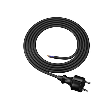 Przewód przyłączeniowy 1,5m z wtyczką prostą 250V 16A 2×1,5 mm² IP44 H07RN-F PP-40H czarny W-97253