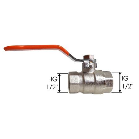 Zawór kulowy 1/2" Mosiądz niklowany GKZ011212 BRADAS 3653