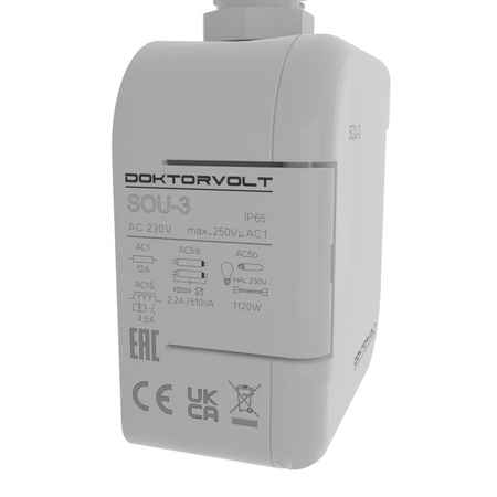 Automat zmierzchowy i wyłącznik światła z wbudowanym czujnikiem - IP65 ELKO SOU-3/230