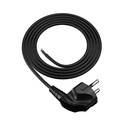 Przewód przyłączeniowy 2m z wtyczką kątową Uni-Schuko 250V 16A 3x1 mm² OMY PP-50 czarny W-97168