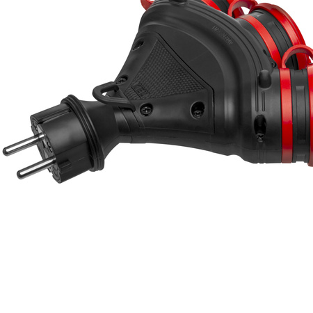 Rozgałęźnik przenośny czarno-czerwony R-X3/44S IP44 3×2P+Z 16A 250V Schuko W-01160