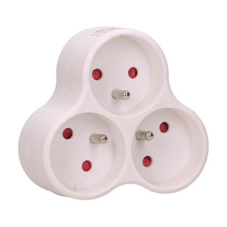 Rozgałęźnik 3x2P+Z. biały OR-AE-13134/W