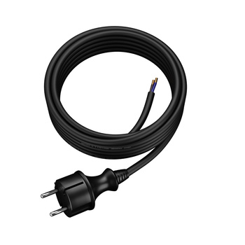 Przewód przyłączeniowy 5m z wtyczką prostą 250V 16A 2x1,5 mm² IP44 H07RN-F PP-40H czarny W-97201