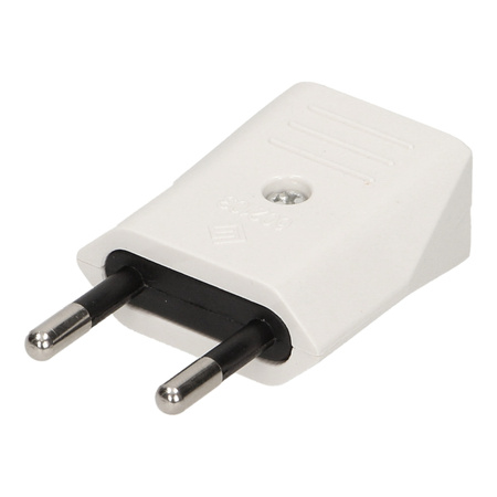 Wtyczka płaska bez uziemienia. 10A. biała OR-AE-1374