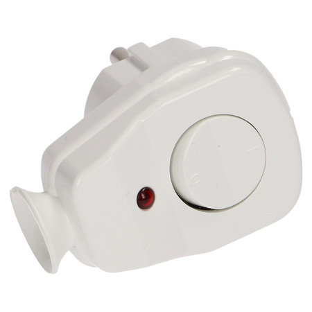 Wtyczka kątowa 2P+Z z włącznikiem i kontrolką AWA-ŁK/BIAŁA