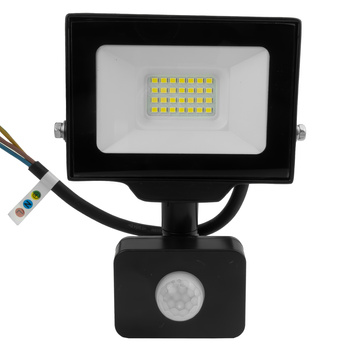 Naświetlacz LED 20W z czujnikiem ruchu czarny IP65 oświetlenie zewnętrzne 2000lm GT-GCR20W-64