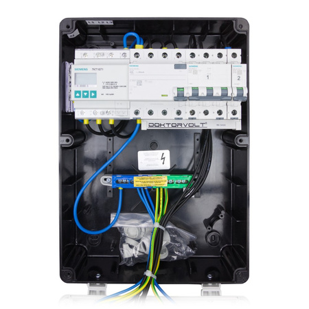 Rozdzielnica budowlana z licznikiem 3F Siemens pTD-S/FI 32A 2x230V gniazda Mennekes Schuko Doktorvolt DV-4807-D