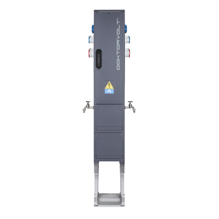 Słupek dystrybucyjny 2x16A 5P 400V rozdzielnica elektryczna z przyłączem wodnym 4x16A 2p+E 230V 2x16A 3P 230V CV-CAMP DV-2209-D