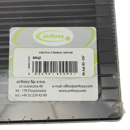 Kratka wentylacyjna skośna z siatką brąz AirRoxy 02-337