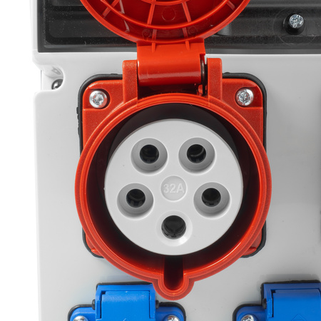 Rozdzielnica budowlana 16A 32A CEE 3x230V erbetka z uchwytem zabezpieczona Doktorvolt DV-8126-F