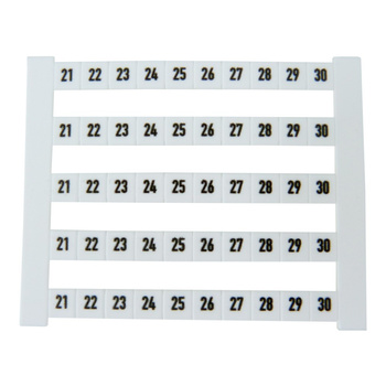 Oznaczniki kablowe poziome z nadrukiem: 21-30 DEK 5 FWZ 5pasków Weidmüller 0523060021