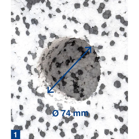 F-tronic TF-1Pierścień mocujący Thermofix do montażu puszek podtynkowych Ø68mm w elewacji styropianie EPS ETICS rękaw instalacyjny Ø74mm niebieski 1 sztuka 7810051