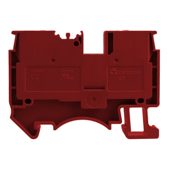 Złączka szynowa przelotowa zaciskowa czerwona 4mm2 1P UL DS4-01P-16-00A(H)