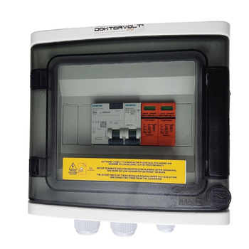 Doktorvolt Rozdzielnica PV Fotowoltaiczna Solarna AC SIEMENS 1F C20A 25A 300mA T1 T2 DV-0720-FOT