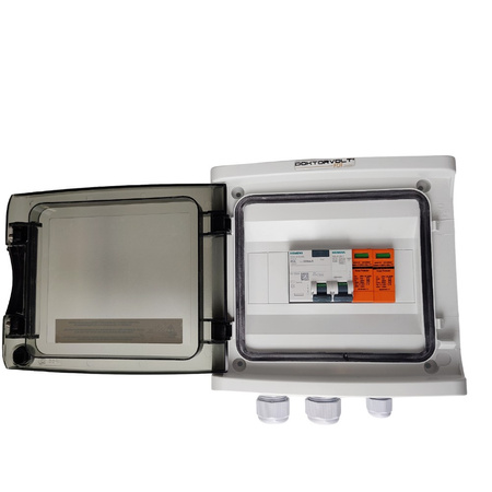 Doktorvolt Rozdzielnica PV Fotowoltaiczna Solarna AC SIEMENS 1F C20A 25A 300mA T1 T2 DV-0720-FOT