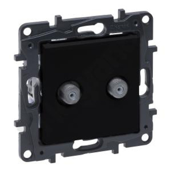 Gniazdo podwójne 2xTV typu F czarne Niloe Step 863576