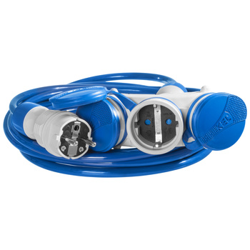 Przedłużacz trójdrożny 10m 250V 16A Schuko 3×2P+Z H07BQ-F 3×2,5 mm² IP44 W-01200