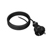 Przewód przyłączeniowy 5m z wtyczką prostą TYP E 230V 16A 2×1 mm² H05RR-F PP-21 czarny W-97191
