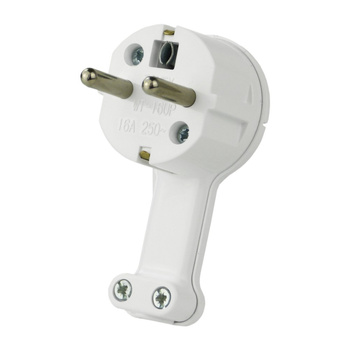 Wtyczka kątowa ULTRA PŁASKA UniSchuko 230V TIMEX biała WT-16UP (BI)