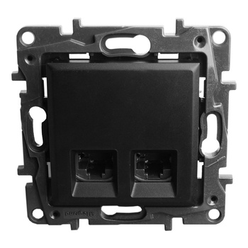 Gniazdo komputerowe podwójne RJ45 6 FTP czarne Niloe Step 863562