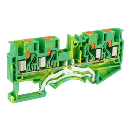 Złączka szynowa 4mm2 1P 4-przewodowa sprężynowa żółto-zielona PE DS4-QU-PE-01P-1C-00