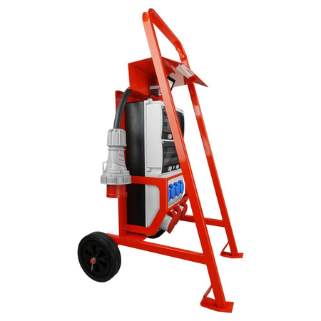 Rozdzielnica budowlana na stojaku z naświetlaczem eXT S/FI SET przenośna z gniazdami 32A 2x16A CEE MENNEKES 4x230V schuko rozdzielnia elektryczna na budowę skrzynka elektryczna Doktorvolt DV-0027-D