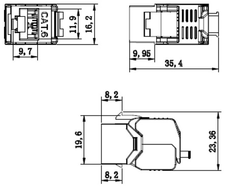 Moduł Keystone RJ45 8P8C CAT 6 UTP nieekranowany beznarzędziowy do PD12 9398 DN-93603