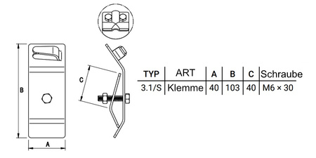 Złącze rynnowe skręcane odgromowe STAL OCYNKOWANA GALWANICZNIE 3.1/S OC