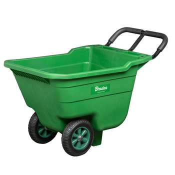 Taczka ogrodowa plastikowa 90L HANDY-GO 2 koła bezdętkowe stalowa rączka lekka wytrzymała taczka 150kg zielone narzędzie ogrodowe transportowe do prac w ogrodzie TQ-WB090GR