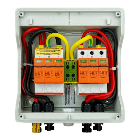 Rozdzielnica fotowoltaiczna solarna PV DC 1000V T1 T2 40kA 2-stringowa MC4 IP65 Doktorvolt 4593