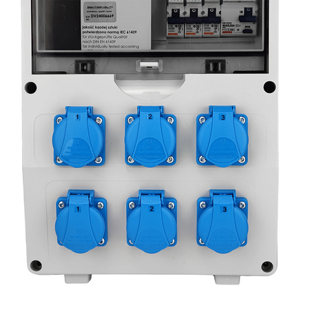 Rozdzielnica budowlana 6x230V DV-S/FI Schuko Doktorvolt DV-1769-D