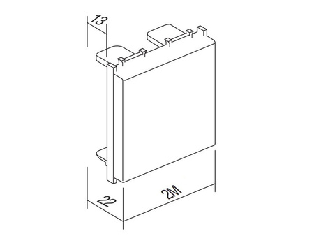 Zaślepka 2M modul czarny -B -U TEM do PD12 8733 / 3330 / TM22SB