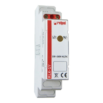 Kontrolka sygnalizacyjna 1-fazowa żółta na szynę TS35 250V RLK-1Y Relpol 863025