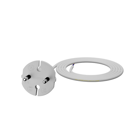 Przewód przyłączeniowy 1,5m z wtyczką prostą TYP E 230V 16A 2×1 mm² H05VV-F PP-21 biały W-98335
