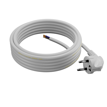 Przewód przyłączeniowy 10m z wtyczką kątową Uni-Schuko 250V 16A 3x1,5 mm² OMY PP-50 biały W-98426