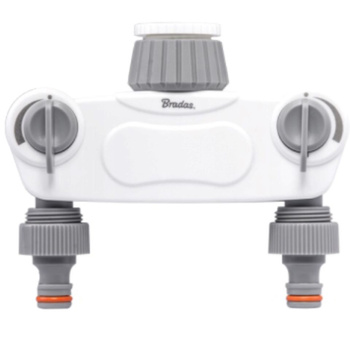 Rozdzielacz 2-drożny z zaworami na kran 1" z redukcją na 3/4" solid BRADAS WL-3032K