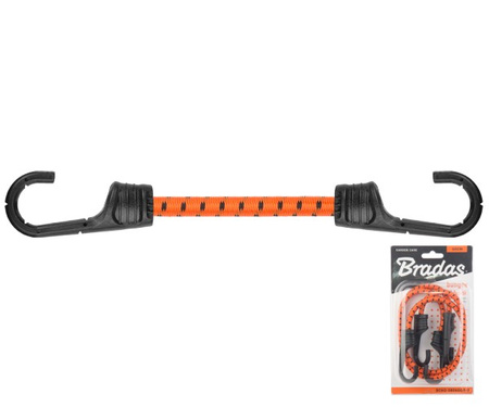 Zestaw 2 x guma elastyczna z metalowym hakiem PVC 0,8x60cm Bradas BCH2-08060OR-B