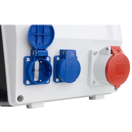 Rozdzielnica budowlana z licznikiem 3F Siemens pTD-S 16A 2x230V gniazda Mennekes Schuko Doktorvolt DV-4777-D